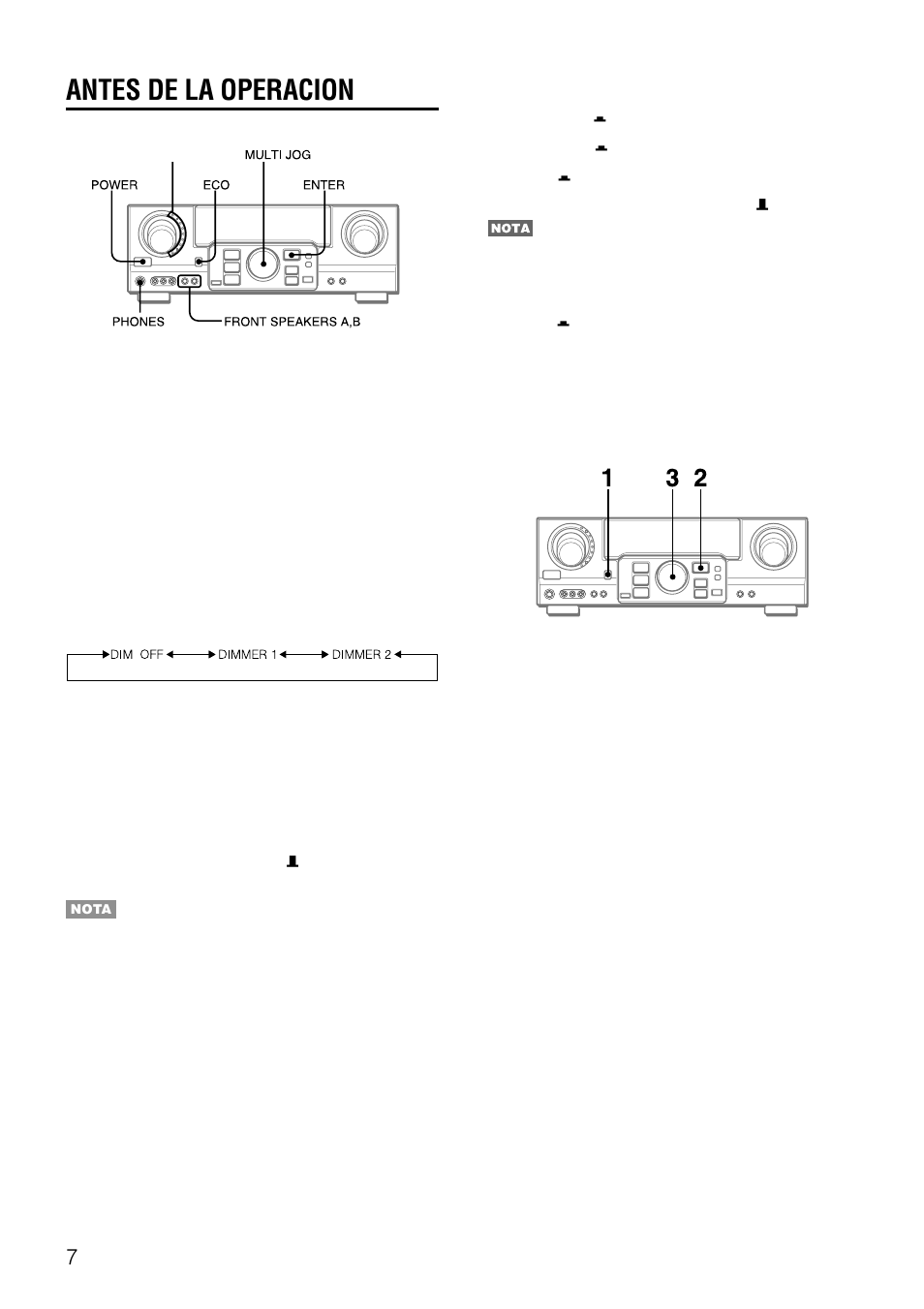 Antes de la operacion, Modo de ahorro de energía (eco) | Aiwa AV-D77 User Manual | Page 39 / 80