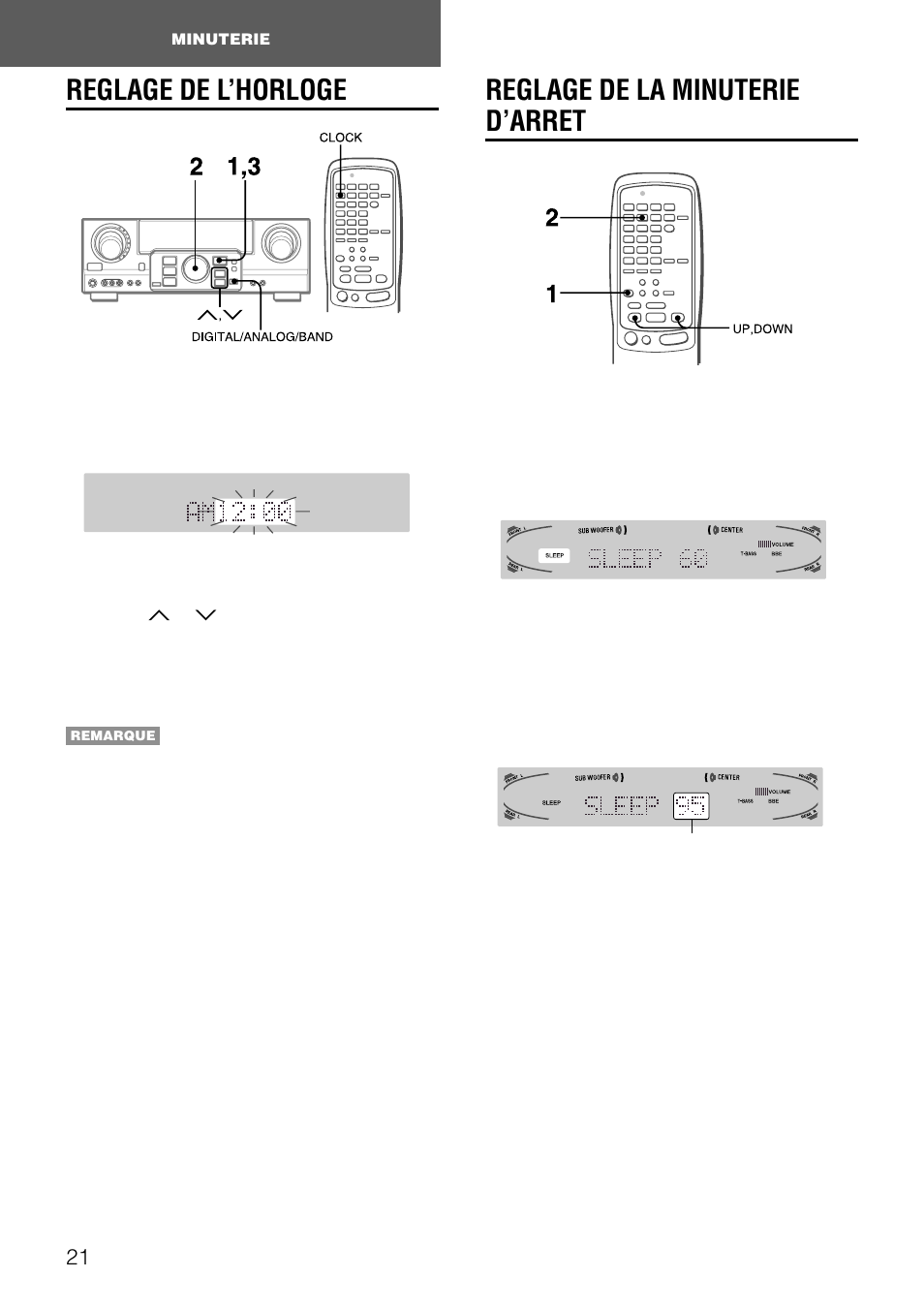 Reglage de l’horloge, Reglage de la minuterie d’arret | Aiwa AV-D77 User Manual | Page 77 / 80