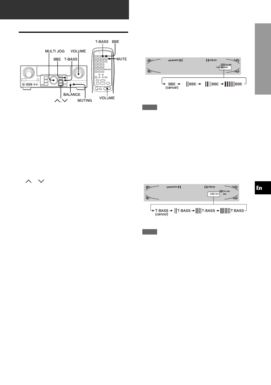 Custom audio adjustment, Volume control, Bbe system | Super t-bass system, Sound adjustment during recording | Aiwa AV-D77 User Manual | Page 9 / 80