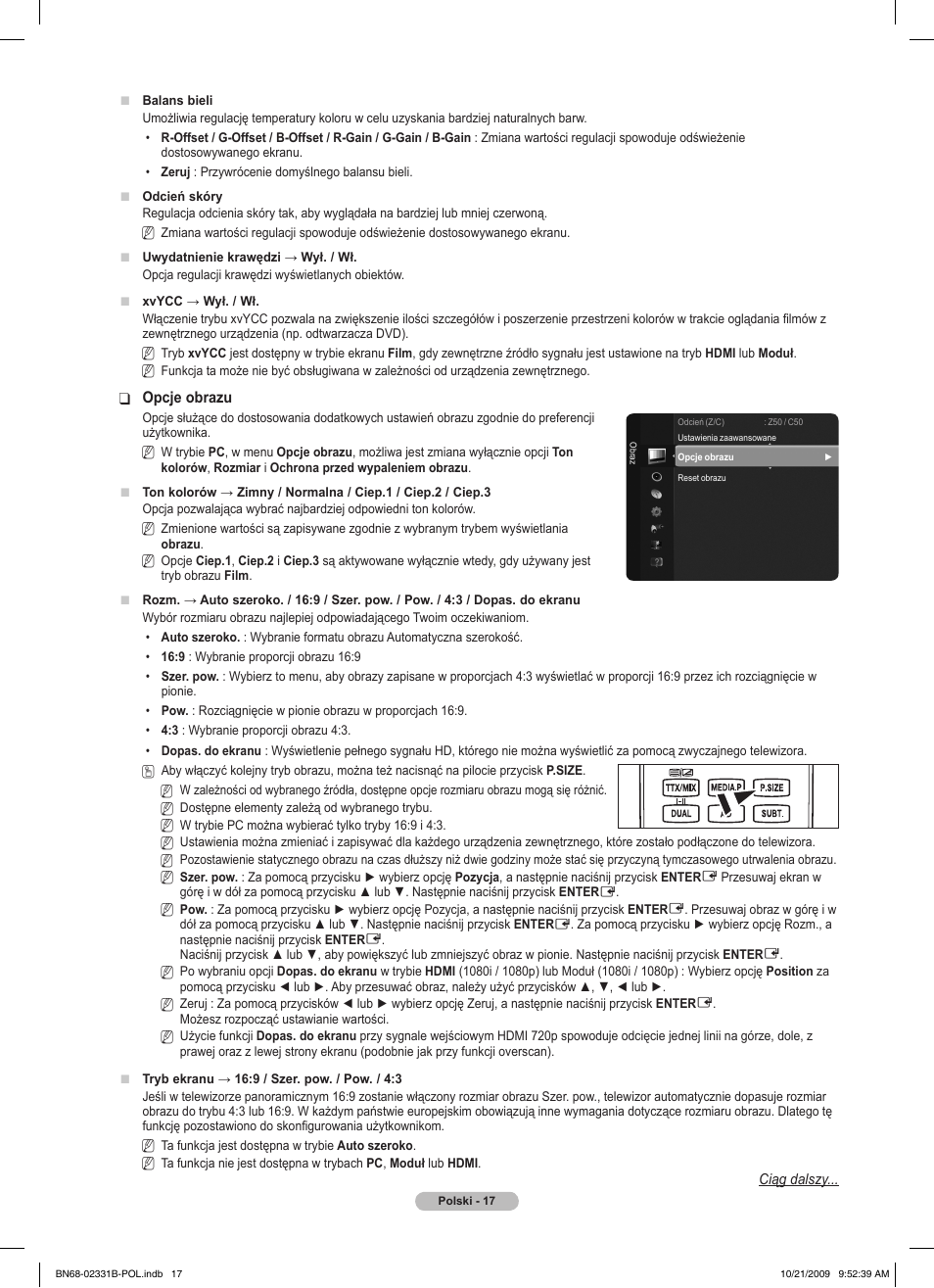 Samsung PS50B551T3W User Manual | Page 116 / 462