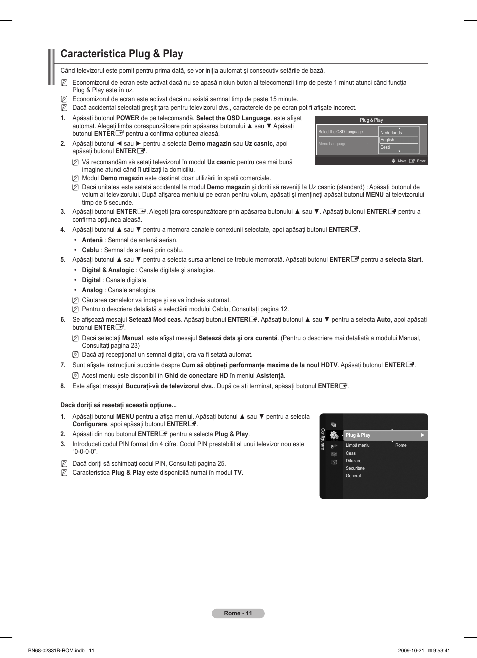 Caracteristica plug & play | Samsung PS50B551T3W User Manual | Page 335 / 462