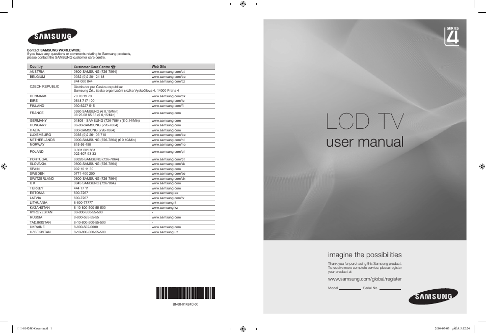 Samsung LE32A455C1D User Manual | 542 pages