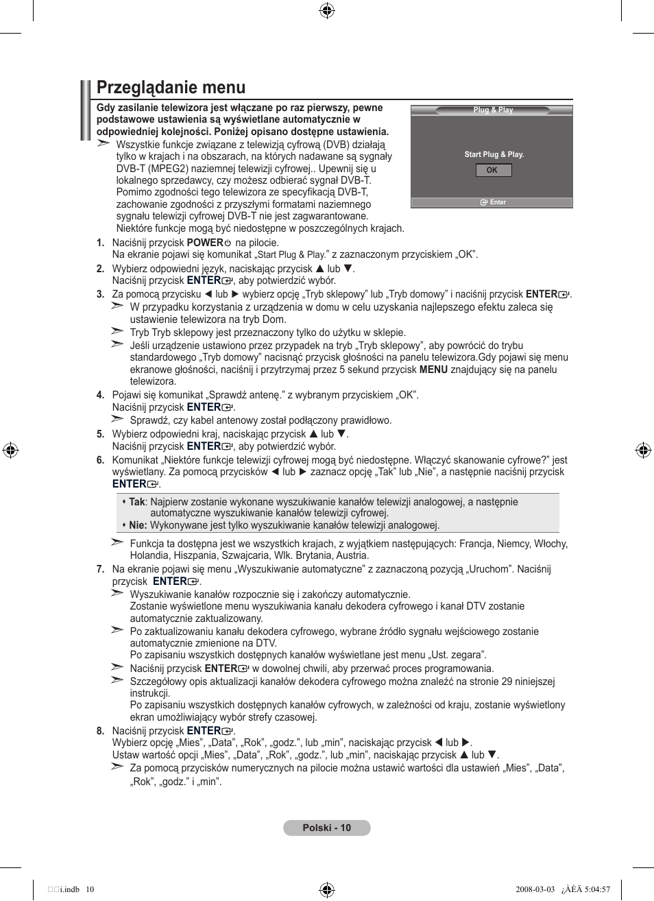 Przeglądanie menu | Samsung LE32A455C1D User Manual | Page 132 / 542