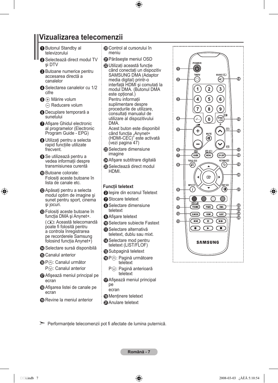 Vizualizarea telecomenzii | Samsung LE32A455C1D User Manual | Page 489 / 542