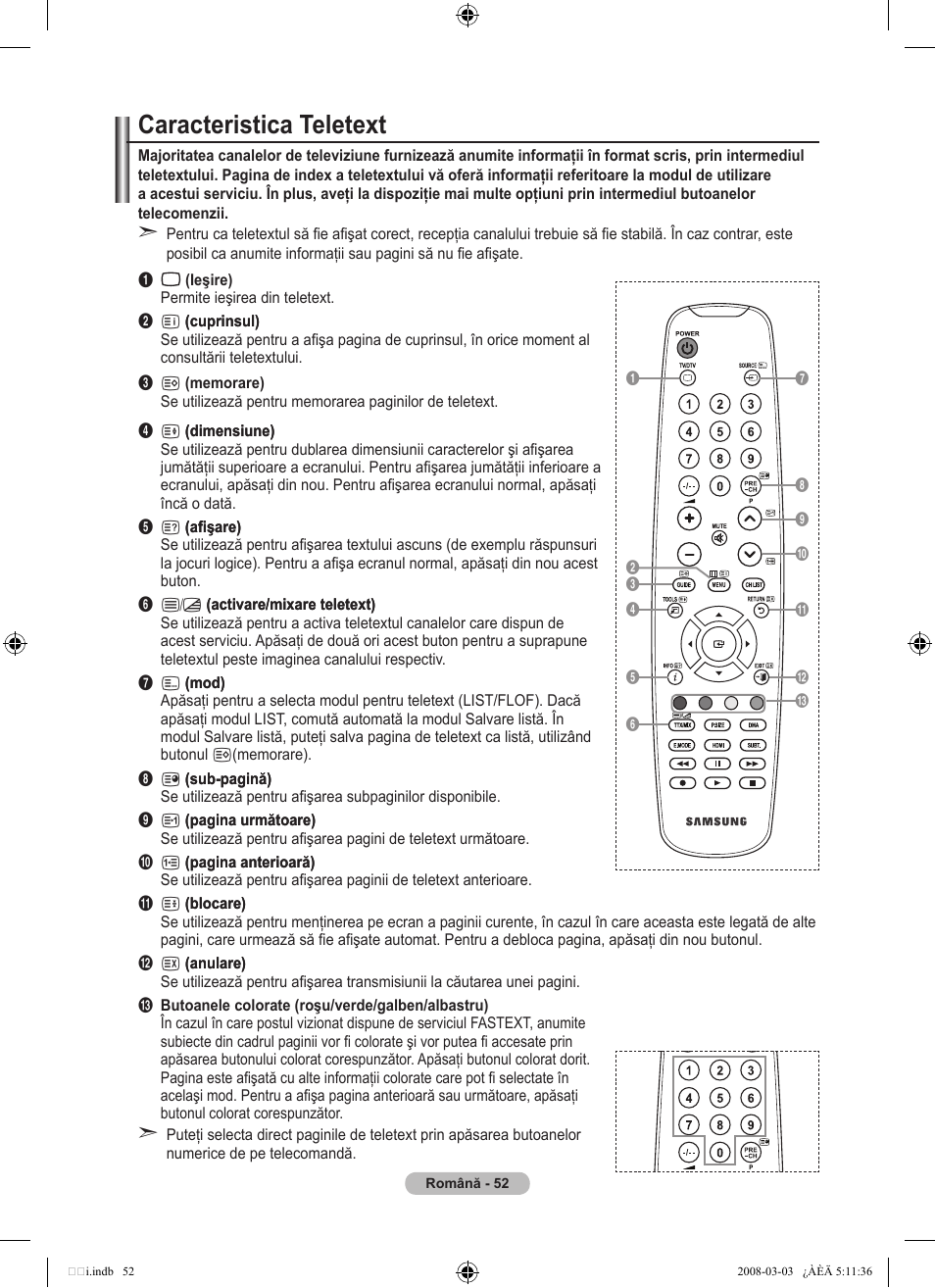 Caracteristica teletext | Samsung LE32A455C1D User Manual | Page 534 / 542