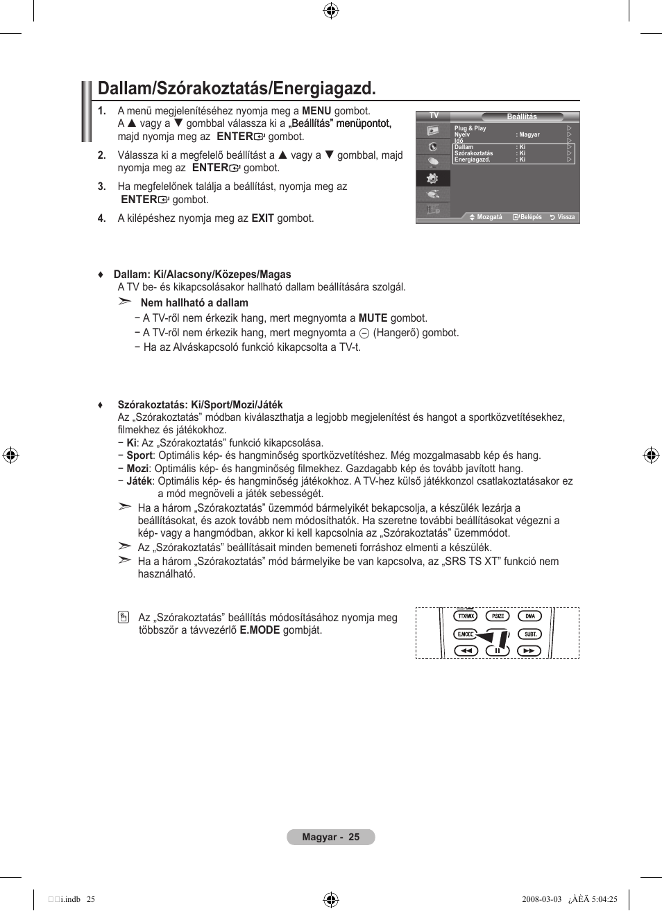 Dallam/szórakoztatás/energiagazd | Samsung LE32A455C1D User Manual | Page 87 / 542