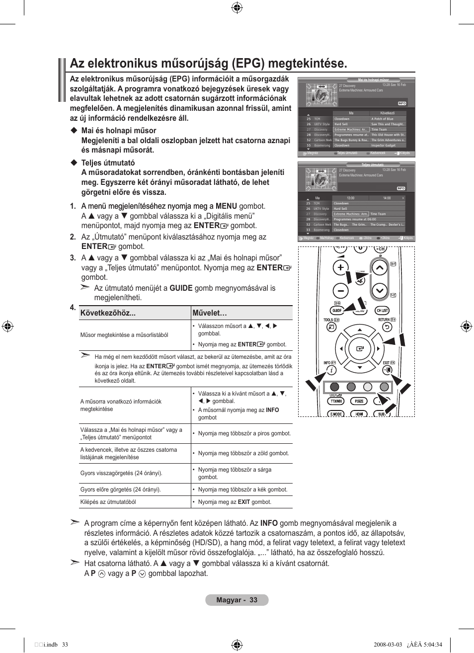 Az elektronikus műsorújság (epg) megtekintése | Samsung LE32A455C1D User Manual | Page 95 / 542