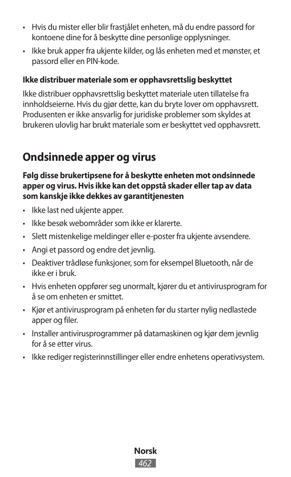 Ondsinnede apper og virus | Samsung SM-G130HN User Manual | Page 463 / 732