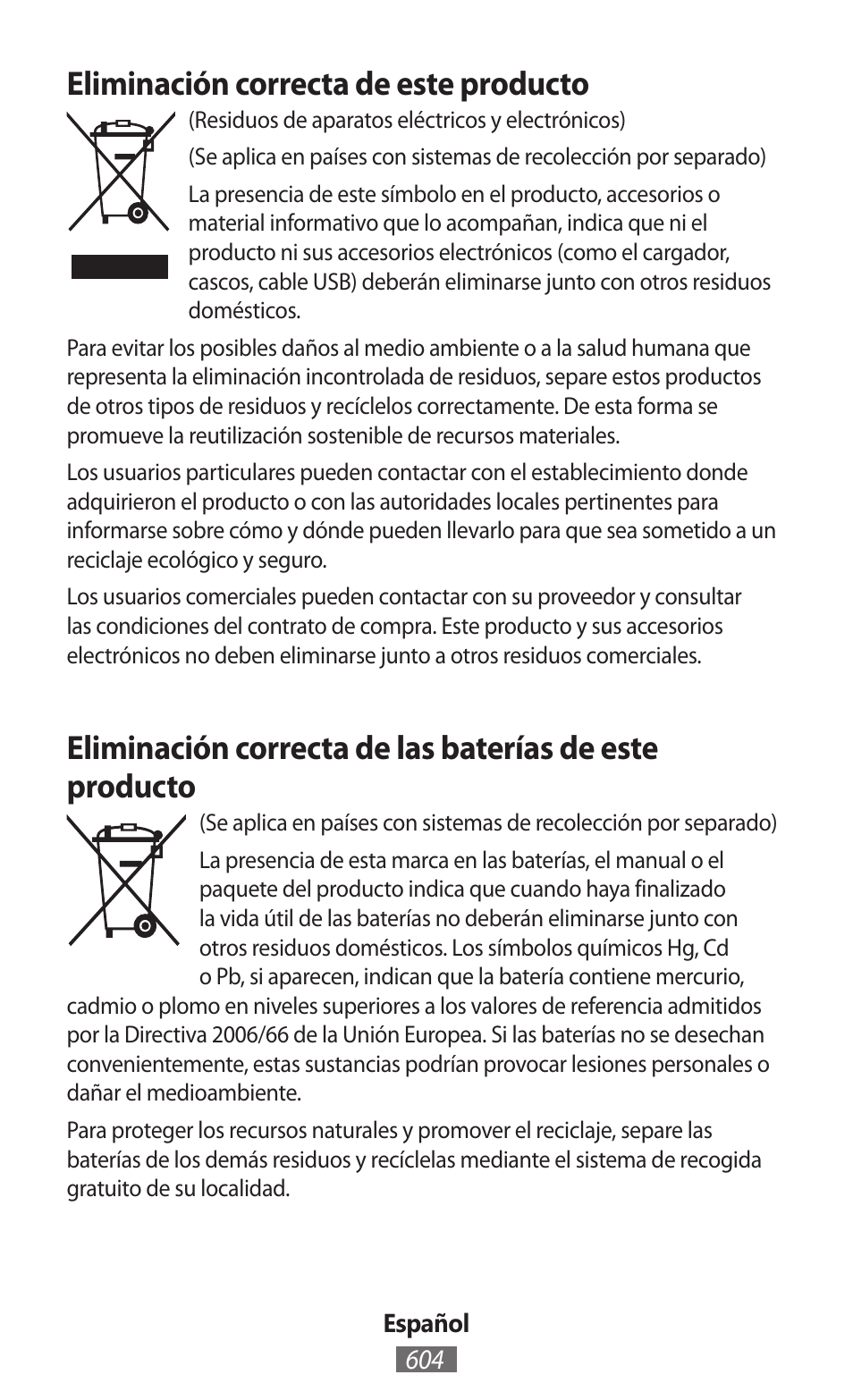 Eliminación correcta de este producto | Samsung SM-G130HN User Manual | Page 605 / 732