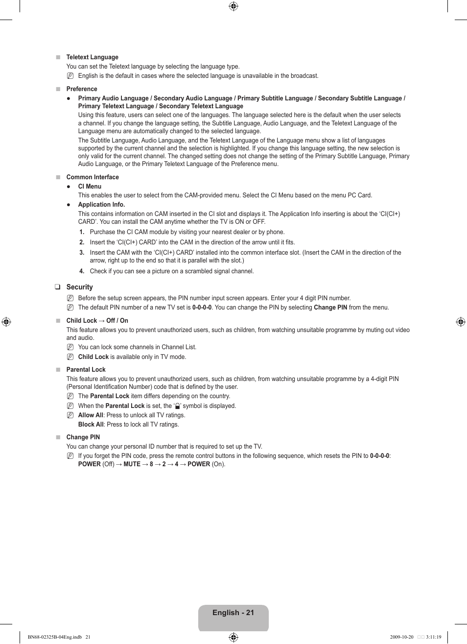 Samsung LE37B650T2W User Manual | Page 23 / 680