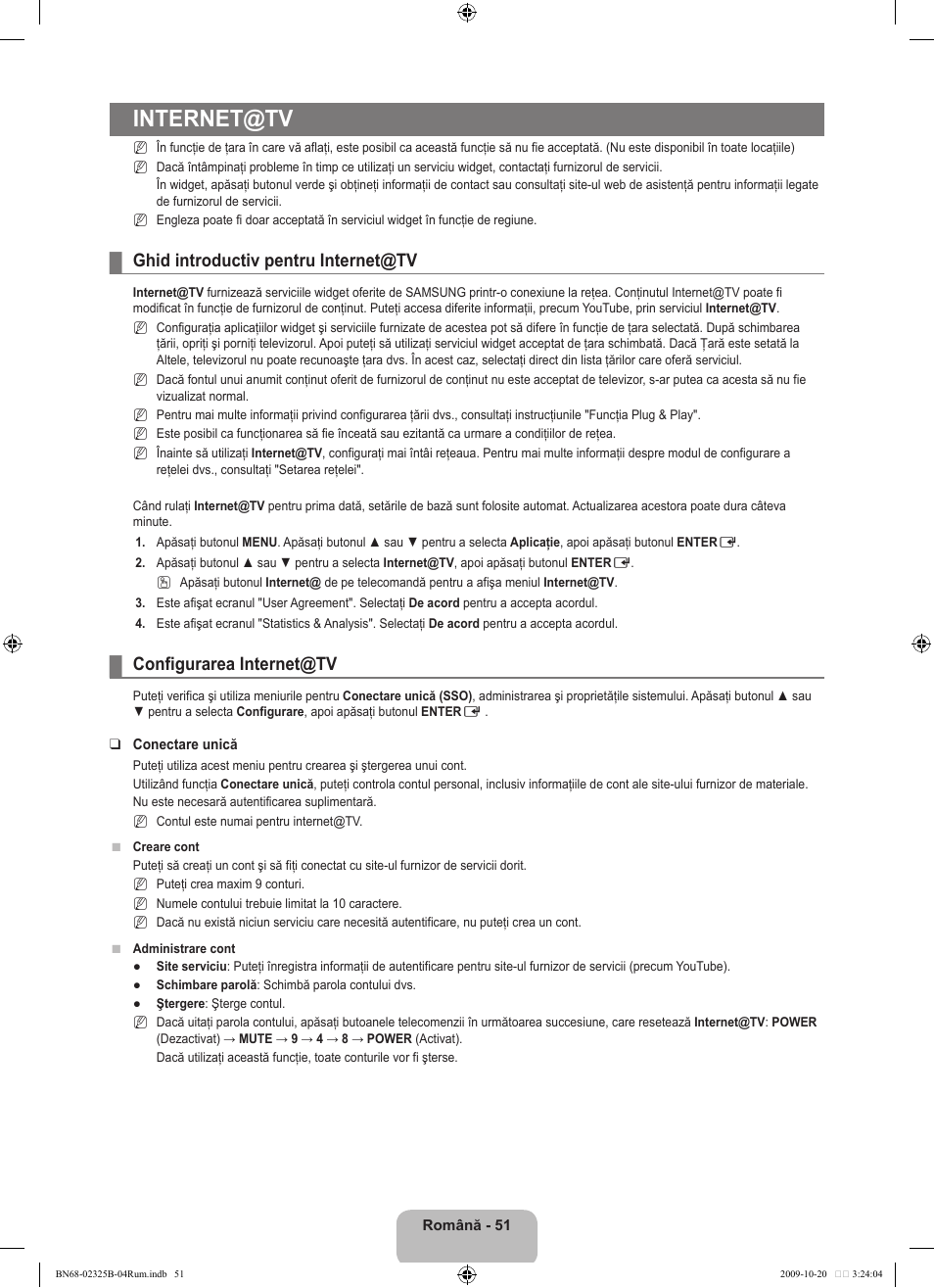 Internet@tv, Ghid introductiv pentru internet@tv, Configurarea internet@tv | Samsung LE37B650T2W User Manual | Page 593 / 680