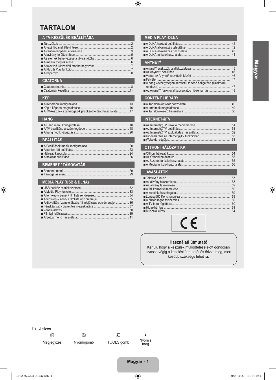 Tartalom, Ma gy ar | Samsung LE37B650T2W User Manual | Page 81 / 680