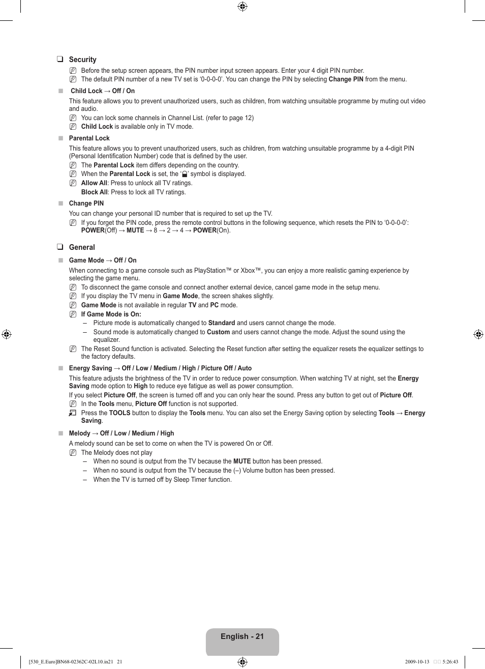 Samsung LE32B541P7W User Manual | Page 23 / 368