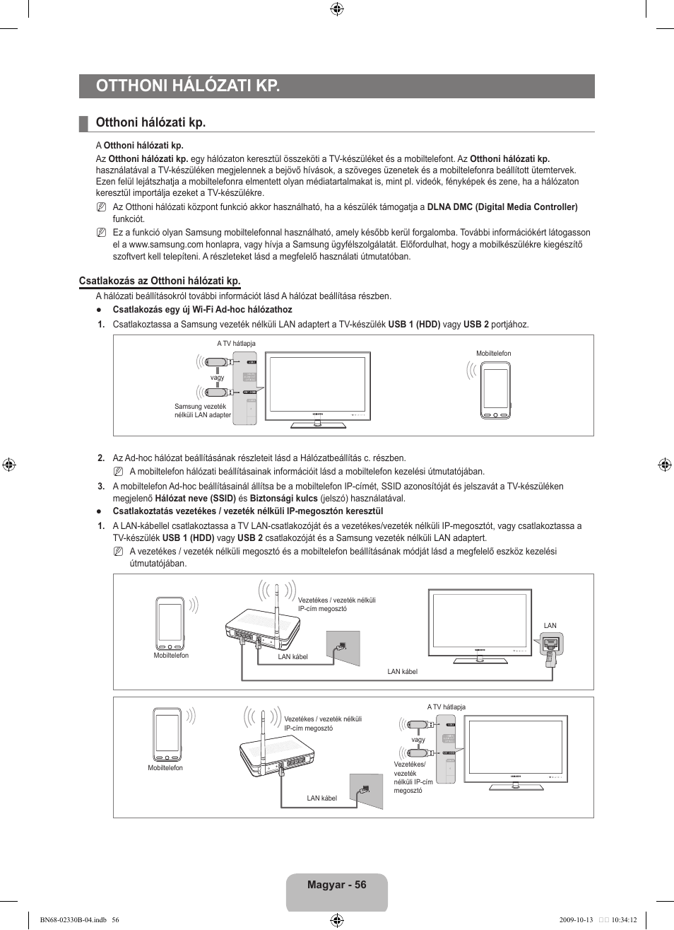 Otthoni hálózati kp | Samsung UE40B8000XW User Manual | Page 140 / 702