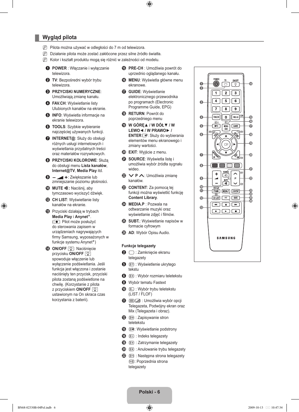 Wygląd pilota | Samsung UE40B8000XW User Manual | Page 158 / 702