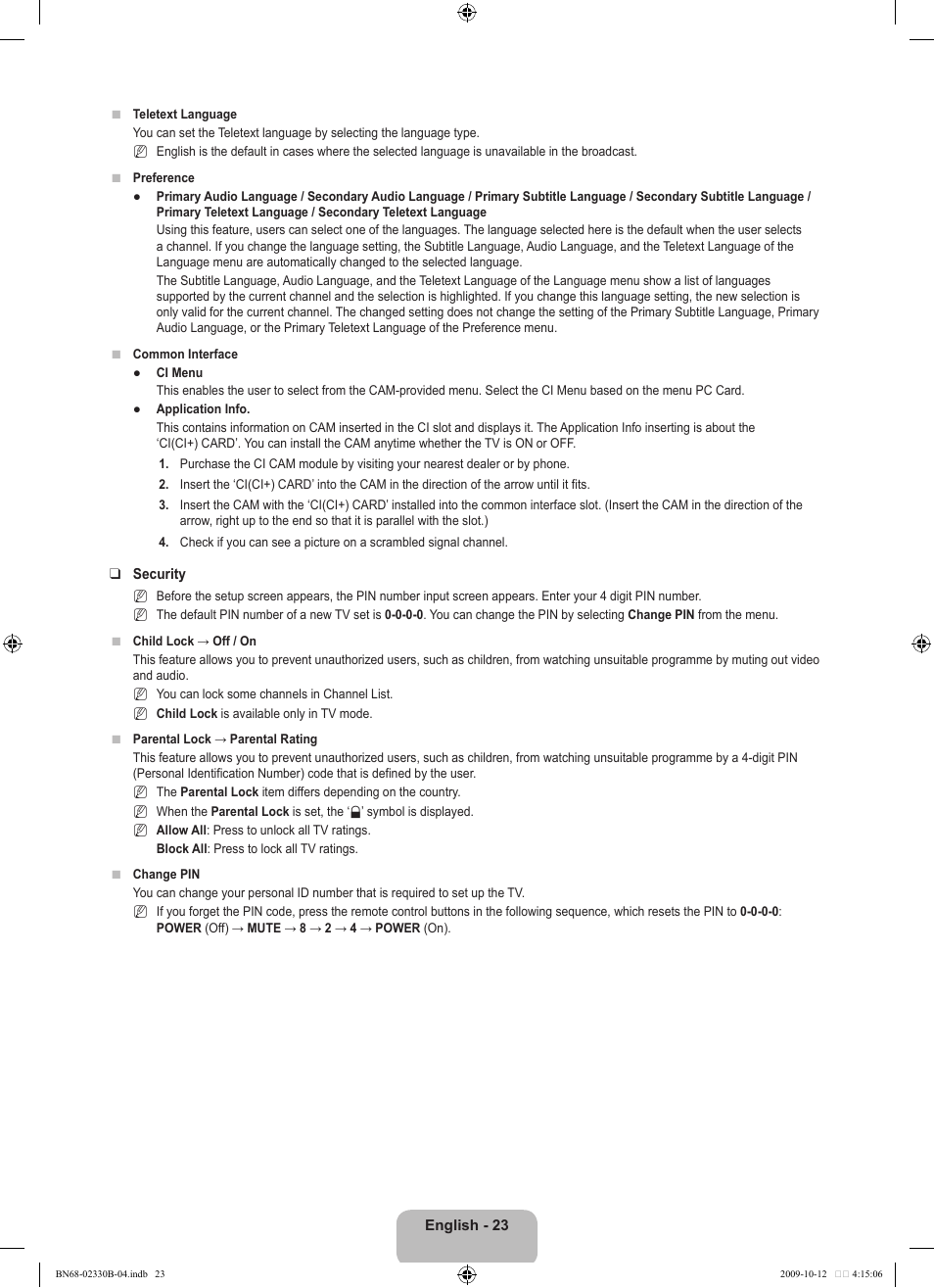 Samsung UE40B8000XW User Manual | Page 25 / 702