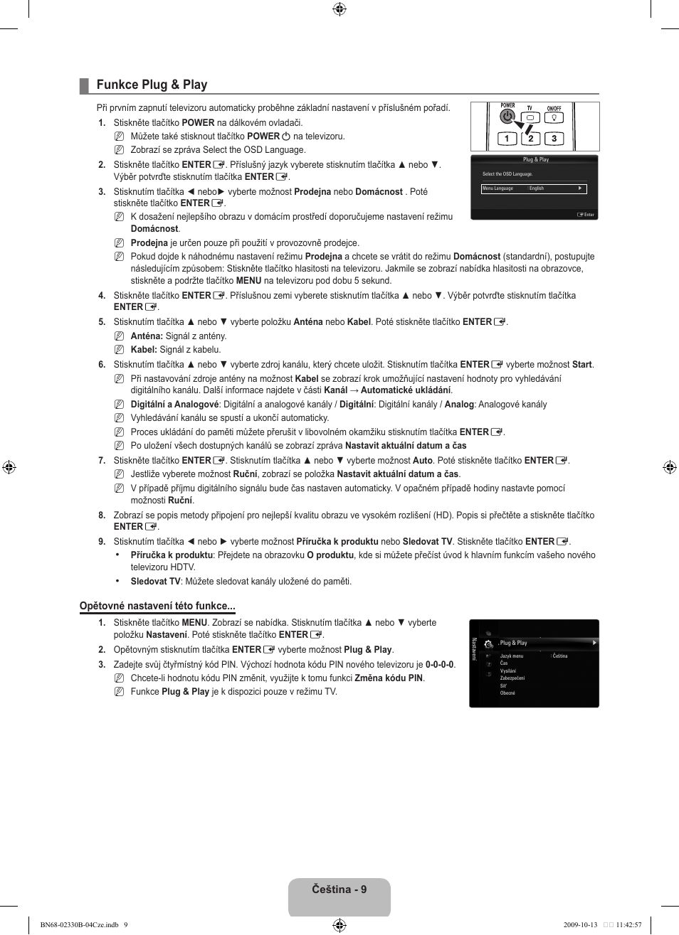 Funkce plug & play | Samsung UE40B8000XW User Manual | Page 433 / 702