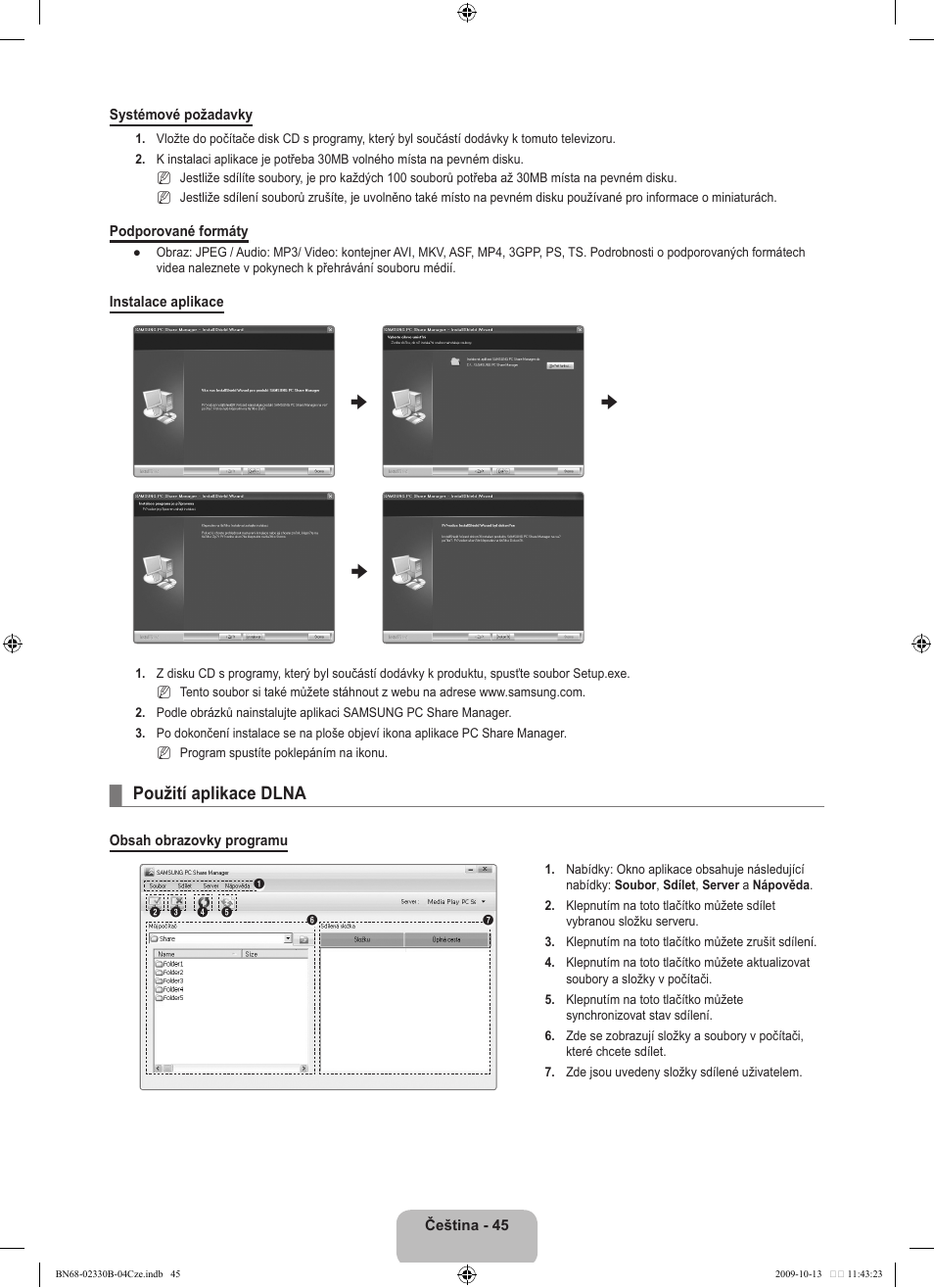 Použití aplikace dlna | Samsung UE40B8000XW User Manual | Page 469 / 702