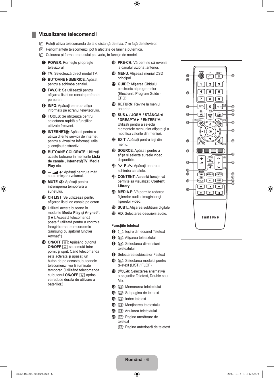 Vizualizarea telecomenzii | Samsung UE40B8000XW User Manual | Page 566 / 702