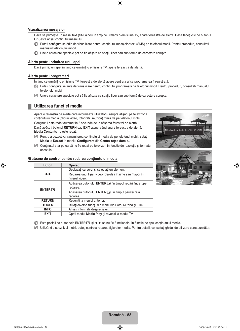 Utilizarea funcţiei media | Samsung UE40B8000XW User Manual | Page 618 / 702