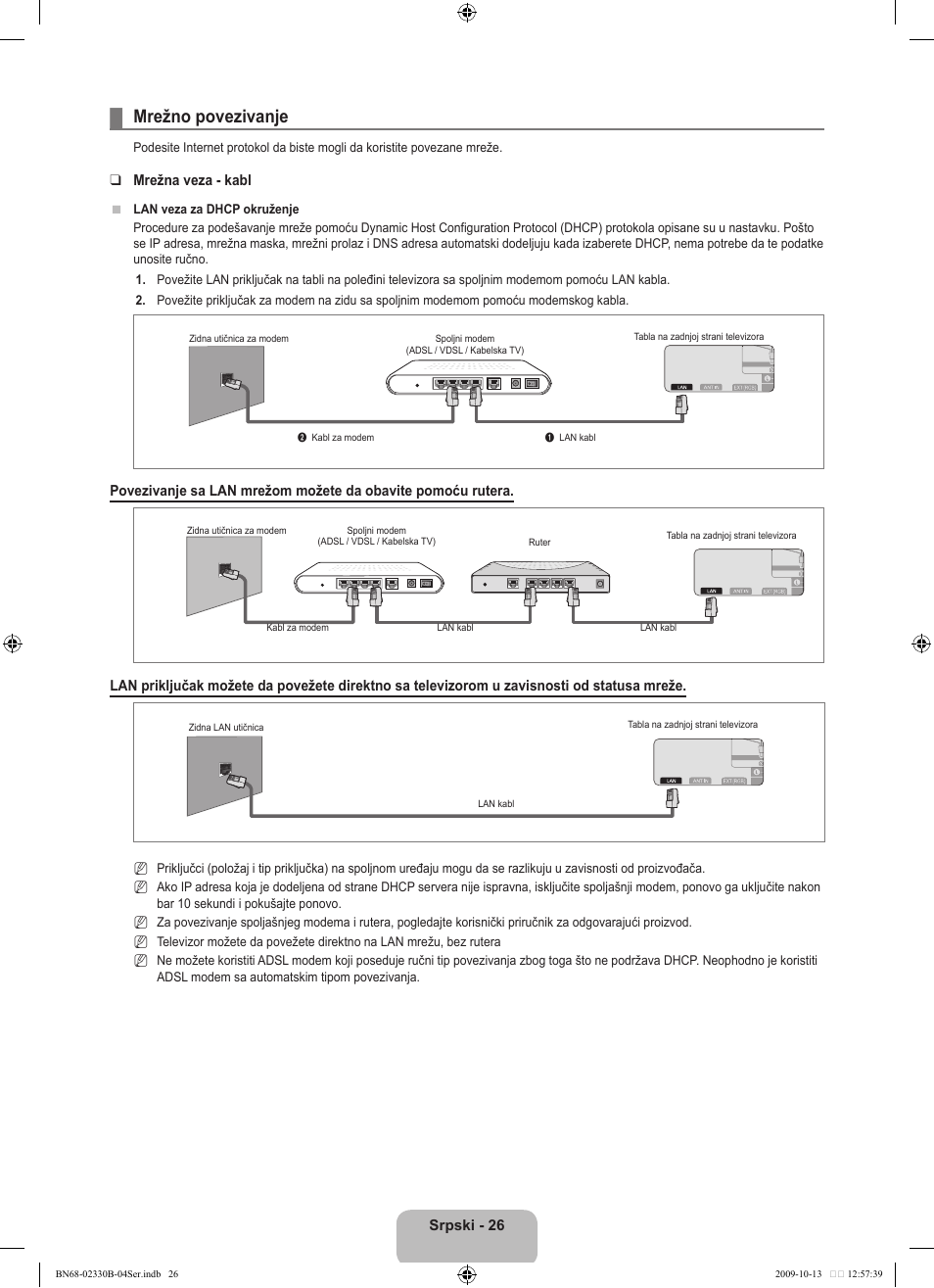 Mrežno povezivanje | Samsung UE40B8000XW User Manual | Page 654 / 702