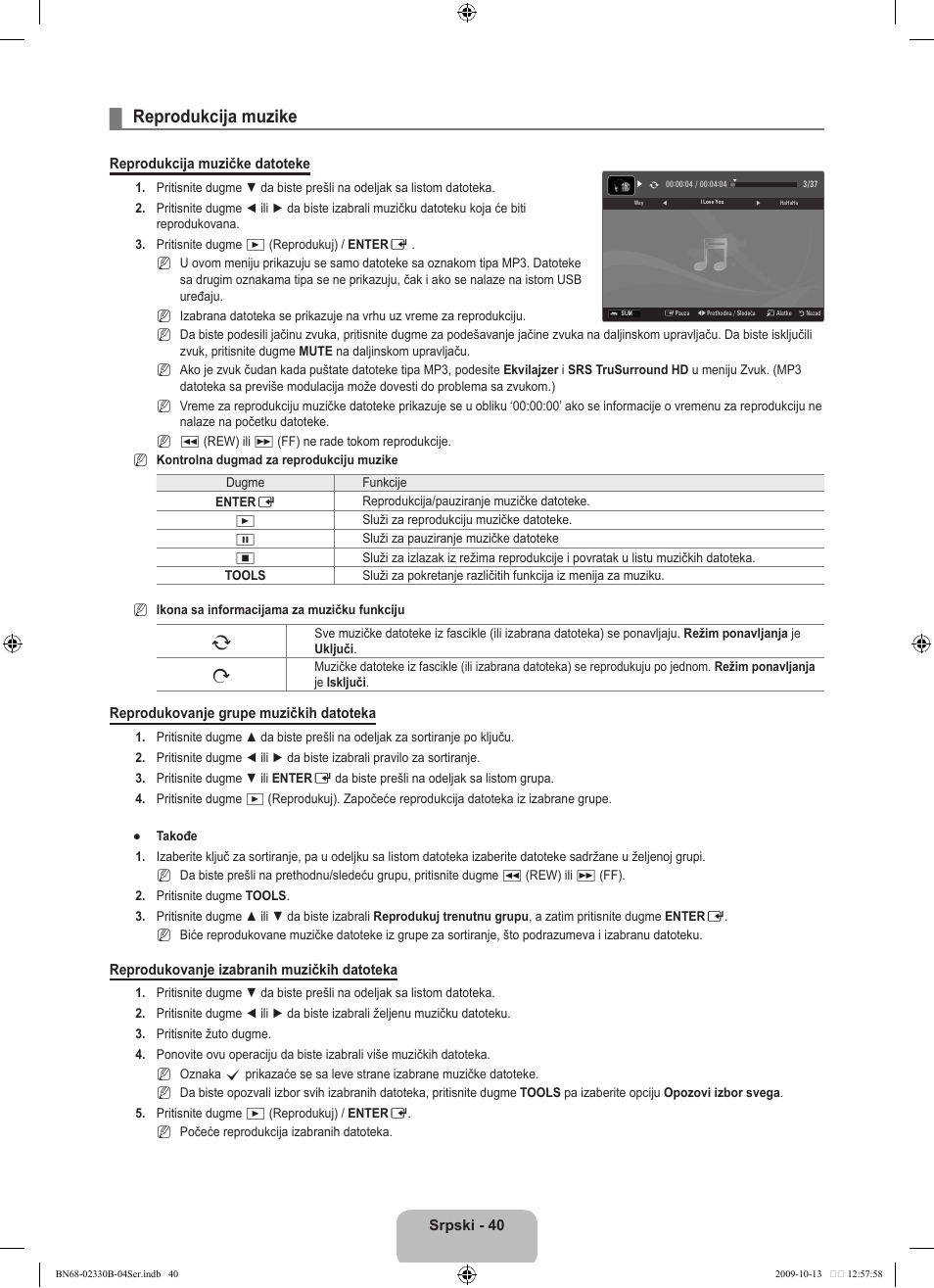 Reprodukcija muzike | Samsung UE40B8000XW User Manual | Page 668 / 702