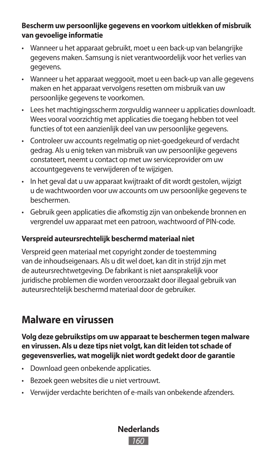 Malware en virussen | Samsung SM-R380 User Manual | Page 161 / 674
