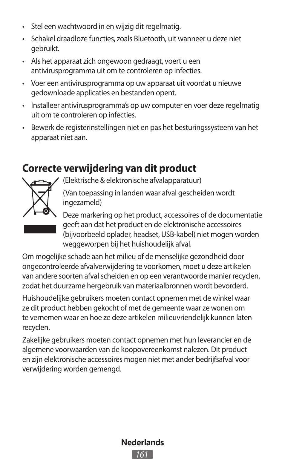 Correcte verwijdering van dit product | Samsung SM-R380 User Manual | Page 162 / 674