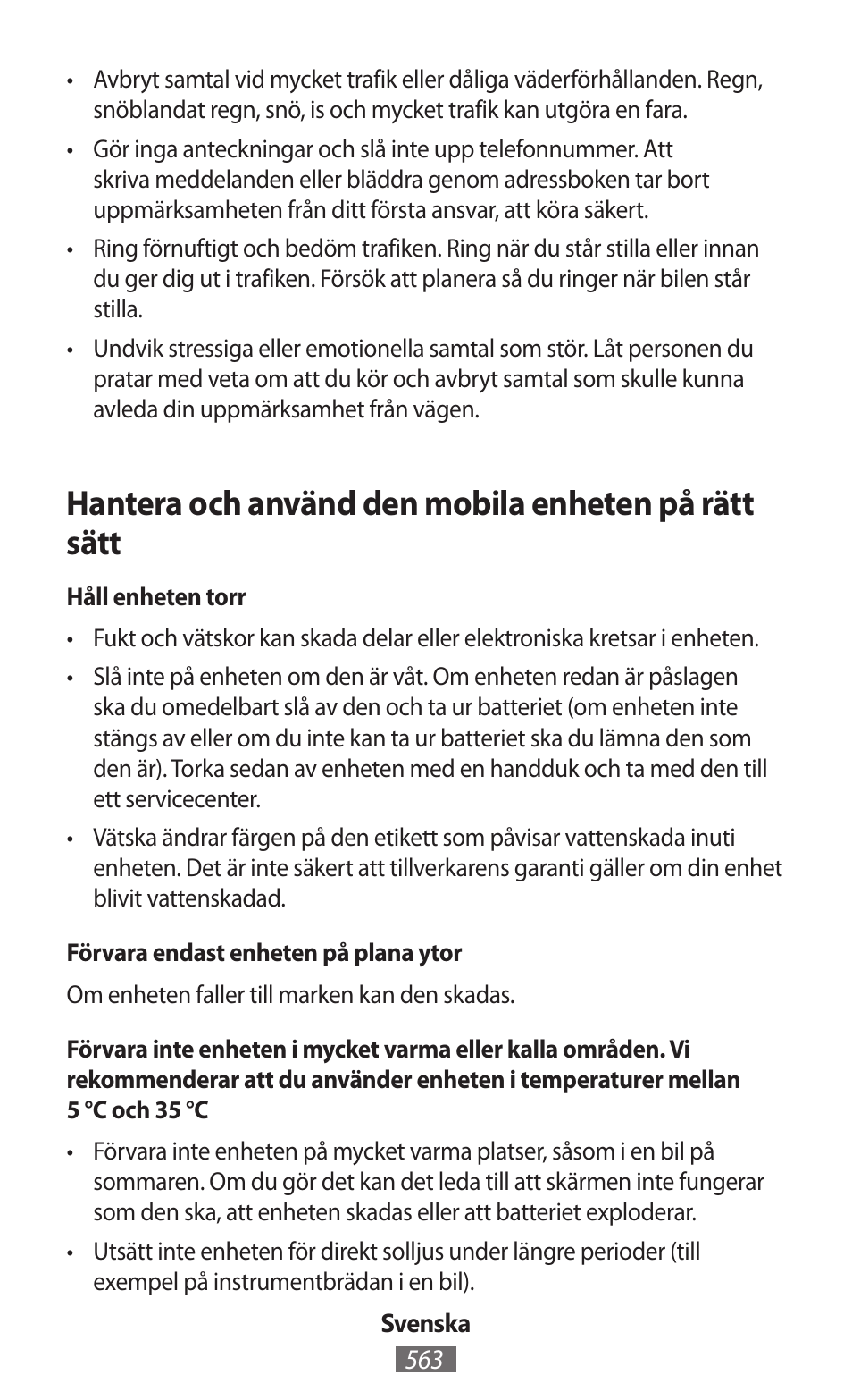 Hantera och använd den mobila enheten på rätt sätt | Samsung SM-R380 User Manual | Page 564 / 674