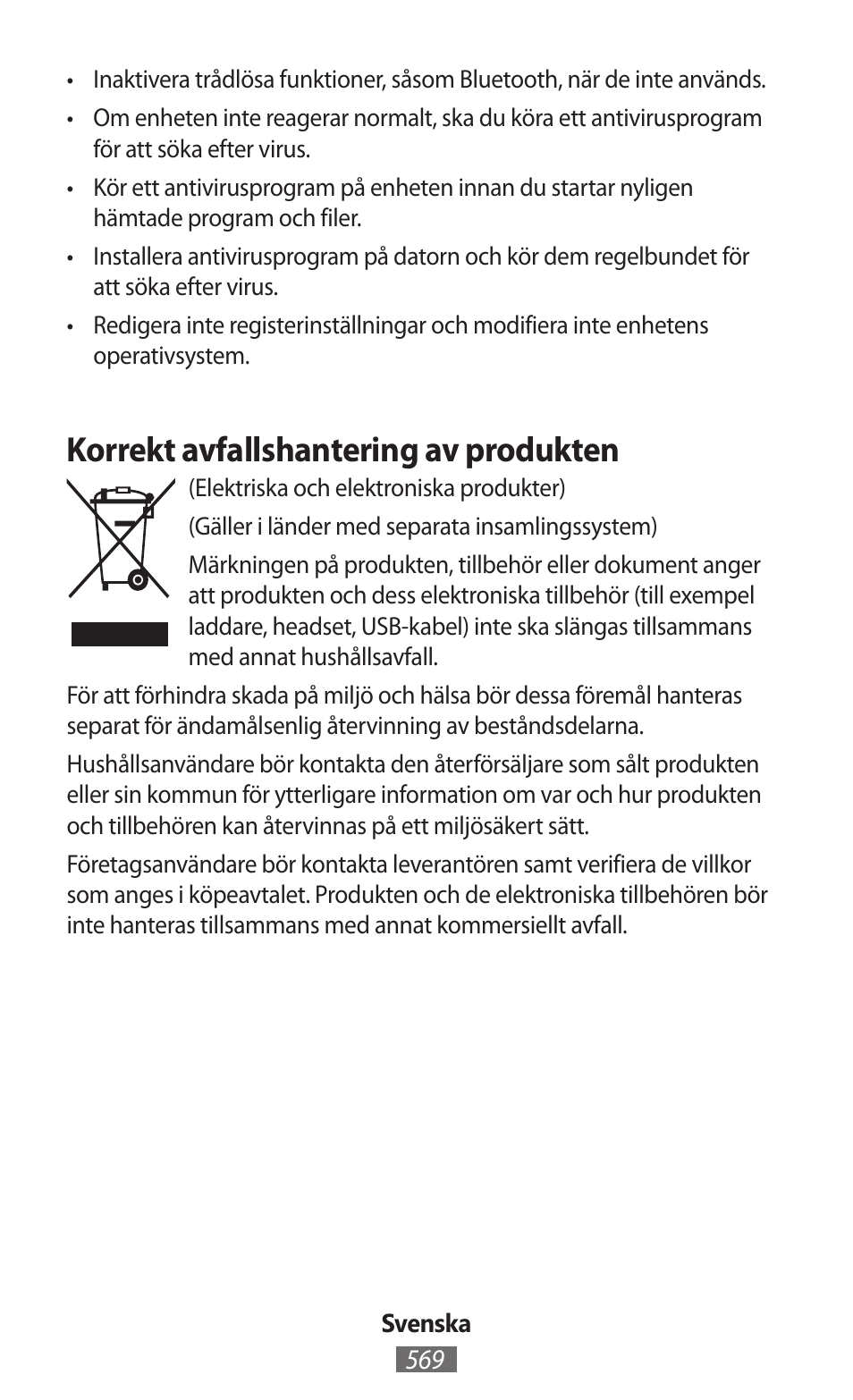 Korrekt avfallshantering av produkten | Samsung SM-R380 User Manual | Page 570 / 674