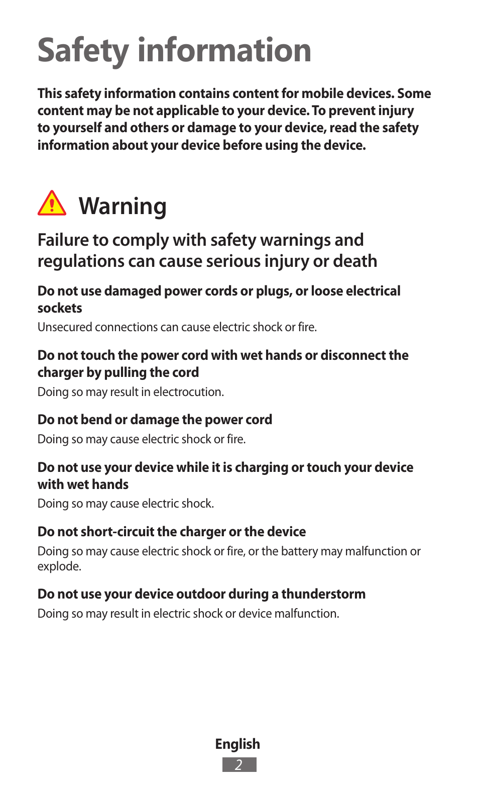 English, Safety information, Warning | Samsung GT-I8750 User Manual | Page 3 / 558