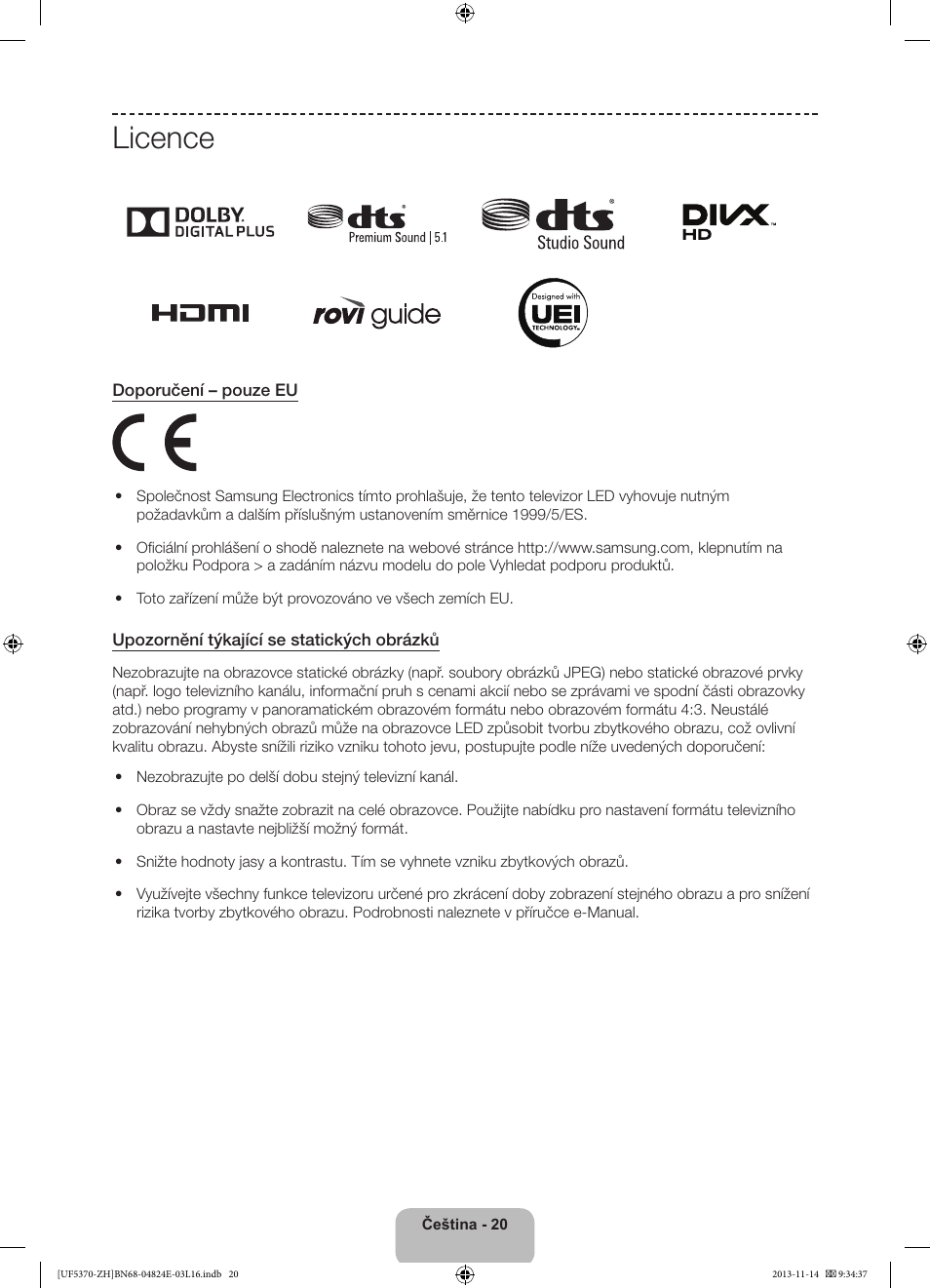 Licence | Samsung UE40F5370SS User Manual | Page 140 / 321