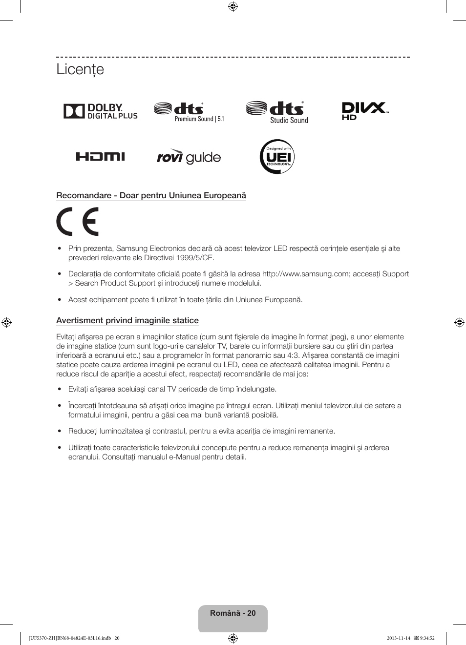 Licenţe | Samsung UE40F5370SS User Manual | Page 180 / 321