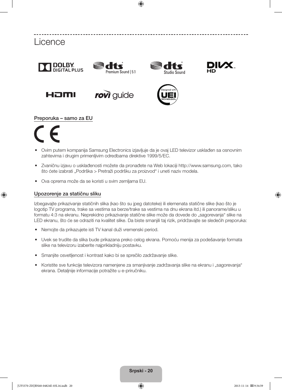 Licence | Samsung UE40F5370SS User Manual | Page 200 / 321