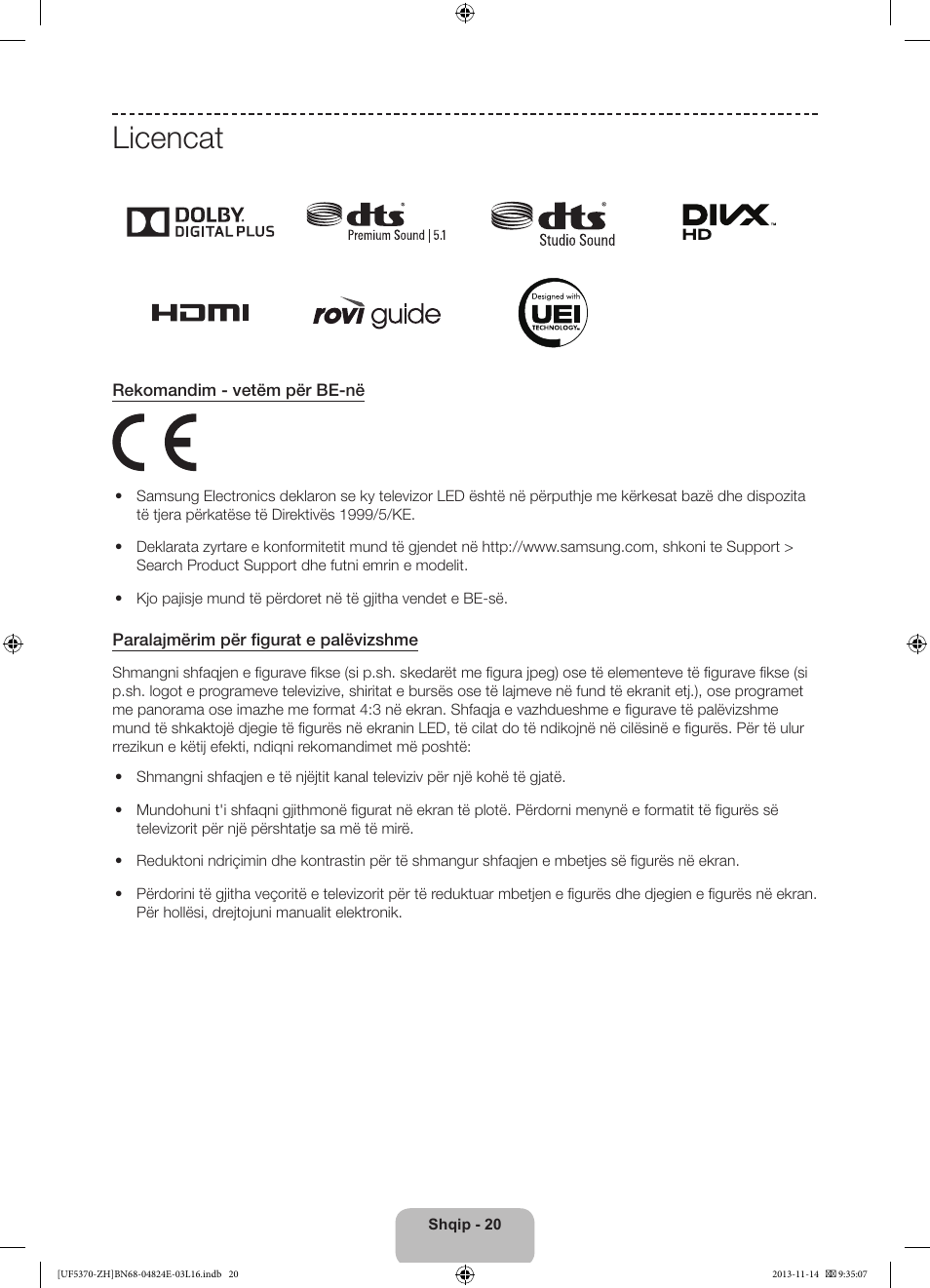 Licencat | Samsung UE40F5370SS User Manual | Page 220 / 321