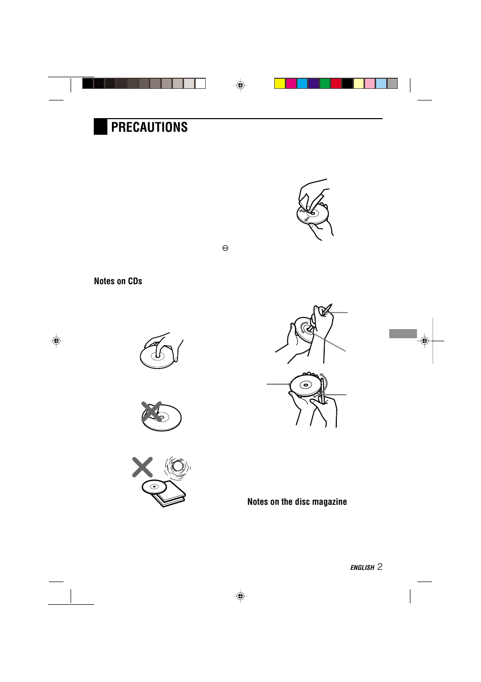 Precautions | Aiwa ADC-M105 User Manual | Page 3 / 12