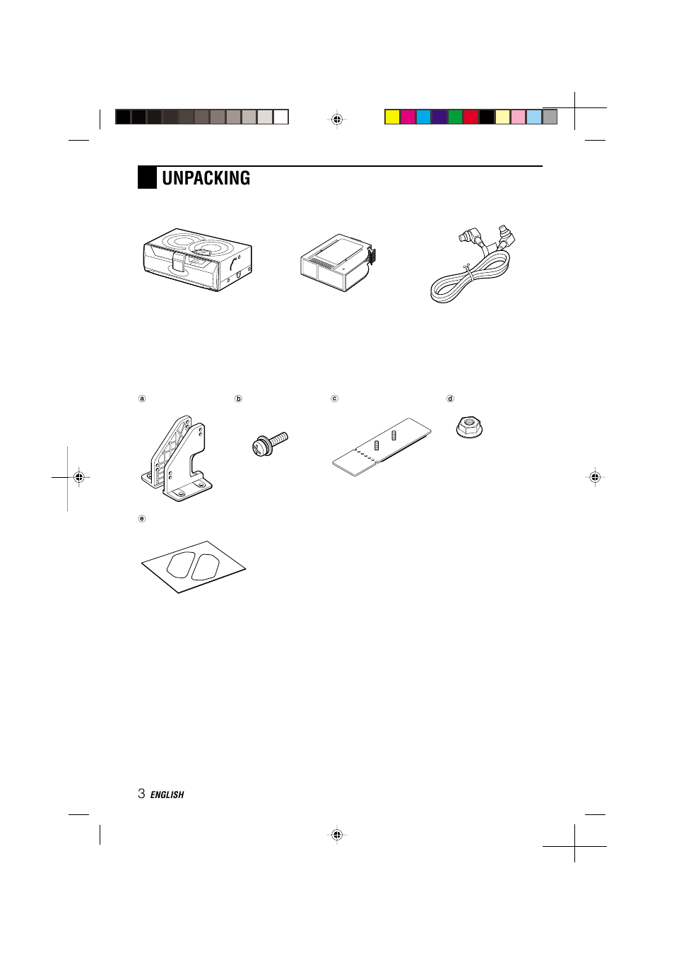 Unpacking | Aiwa ADC-M105 User Manual | Page 4 / 12