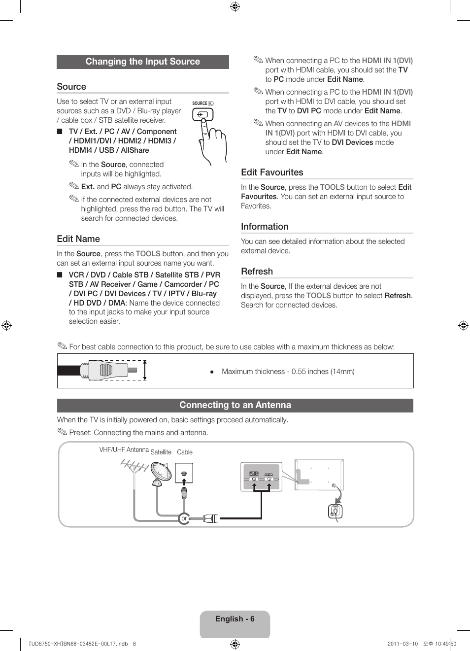 Samsung UE46D6750WS User Manual | Page 6 / 344