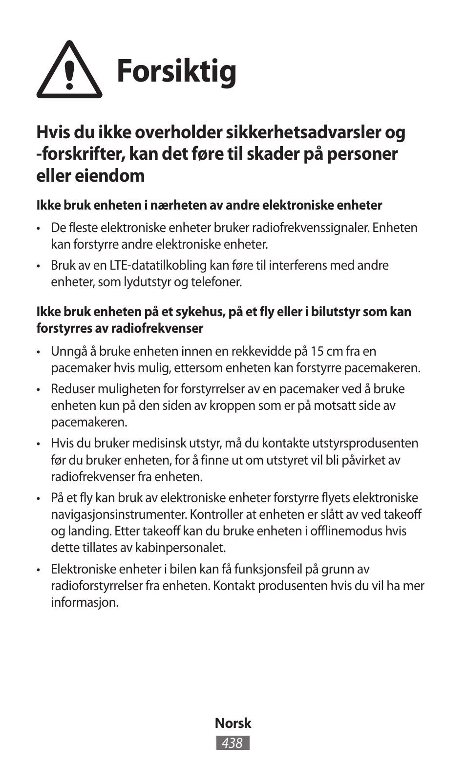 Forsiktig | Samsung GT-I9506 User Manual | Page 439 / 718