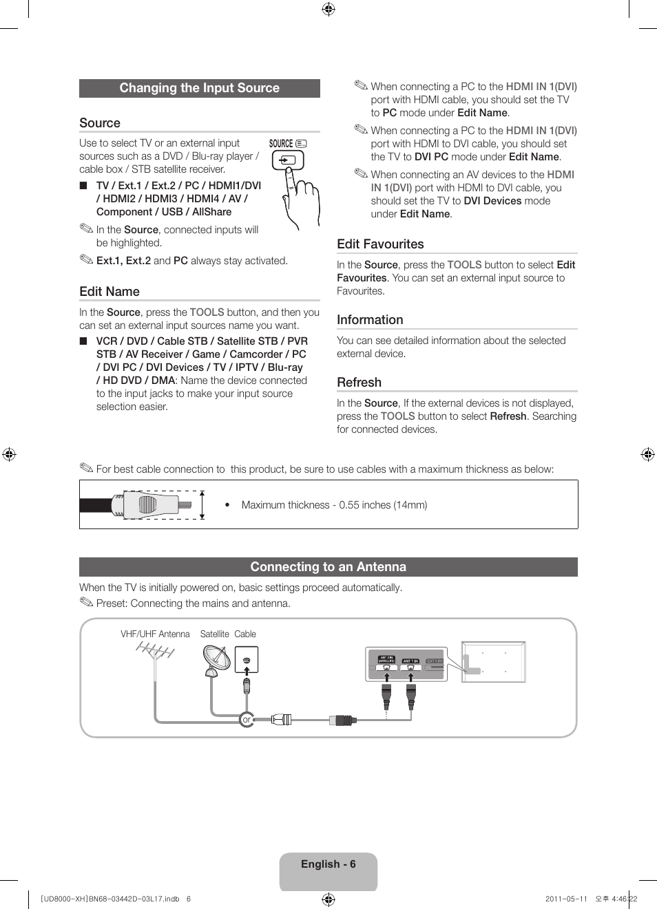 Samsung UE46D8000YS User Manual | Page 6 / 344