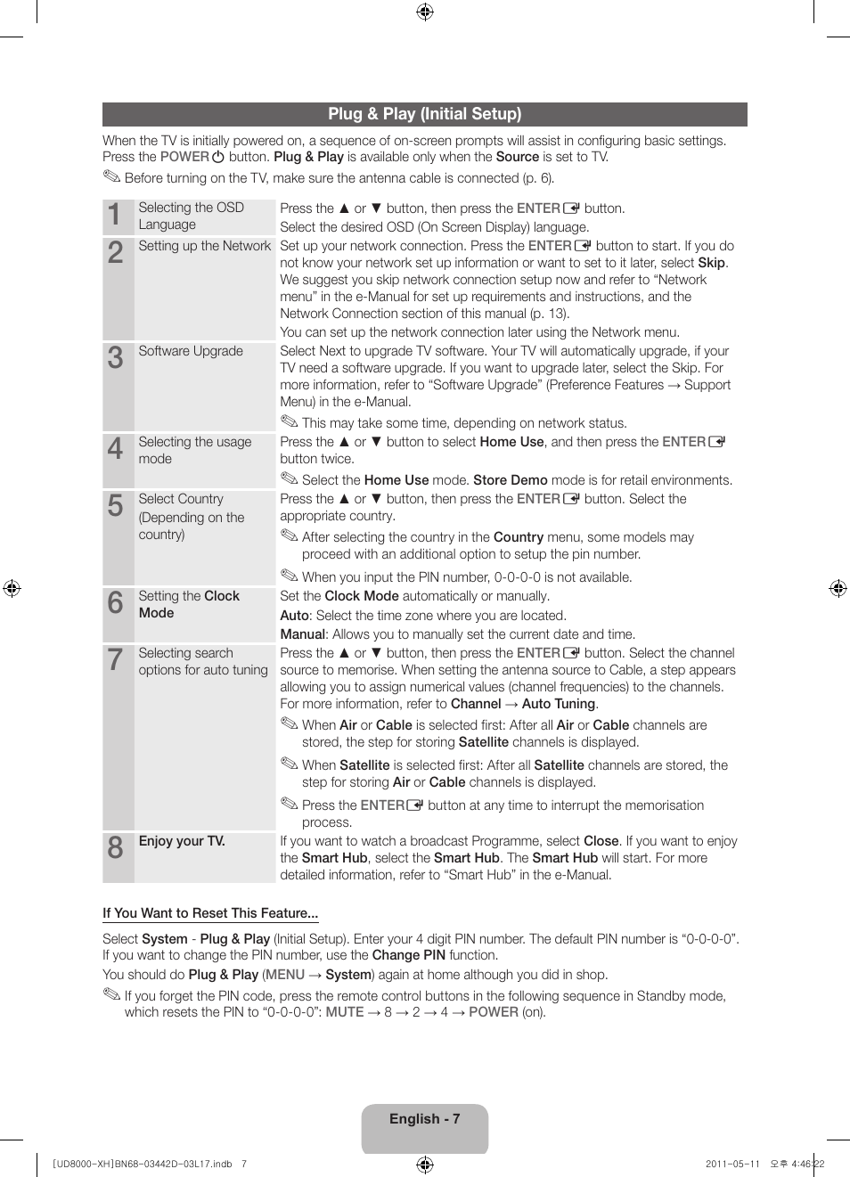 Samsung UE46D8000YS User Manual | Page 7 / 344