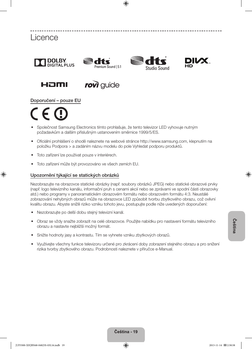 Licence | Samsung UE46F5500AW User Manual | Page 127 / 289