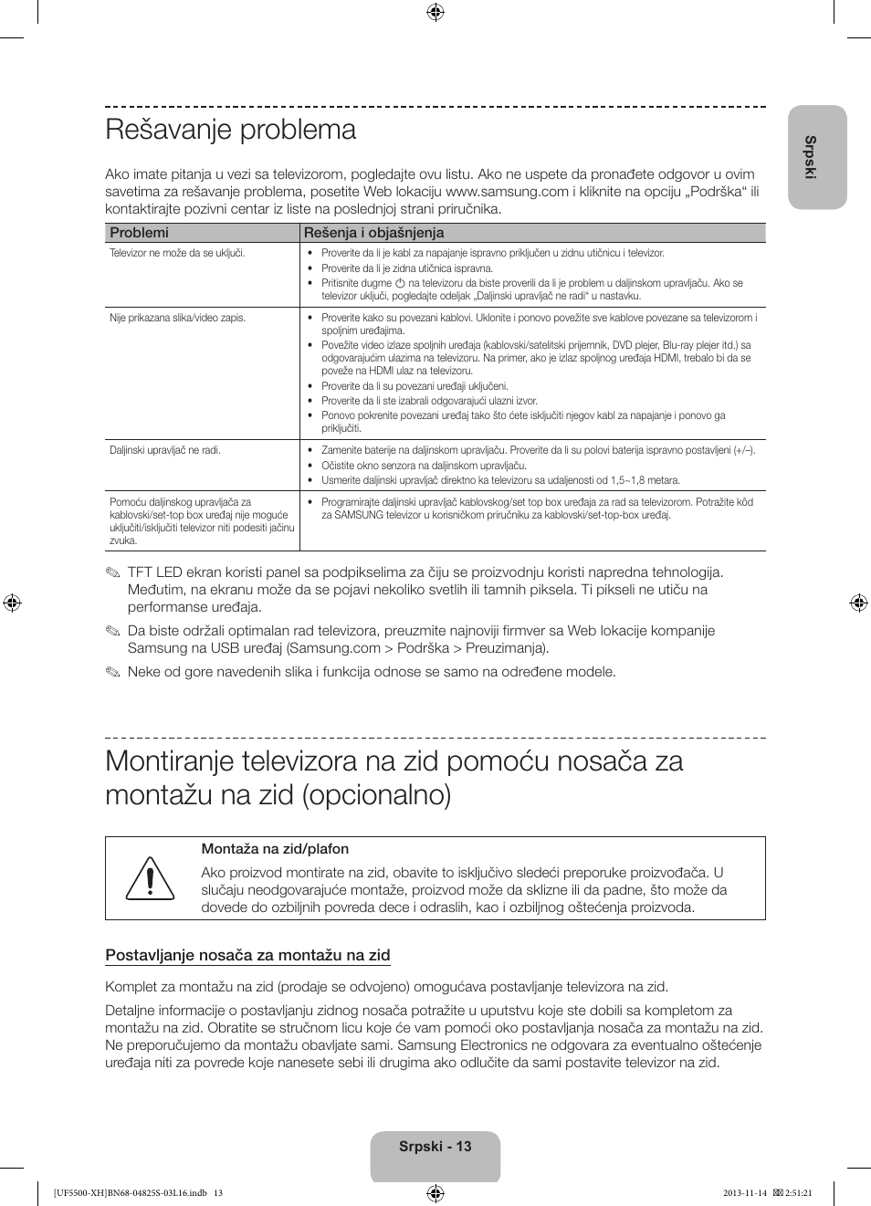 Rešavanje problema | Samsung UE46F5500AW User Manual | Page 175 / 289