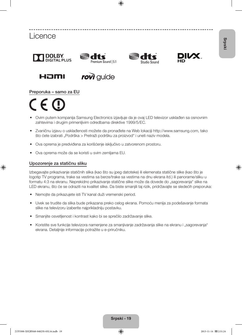 Licence | Samsung UE46F5500AW User Manual | Page 181 / 289