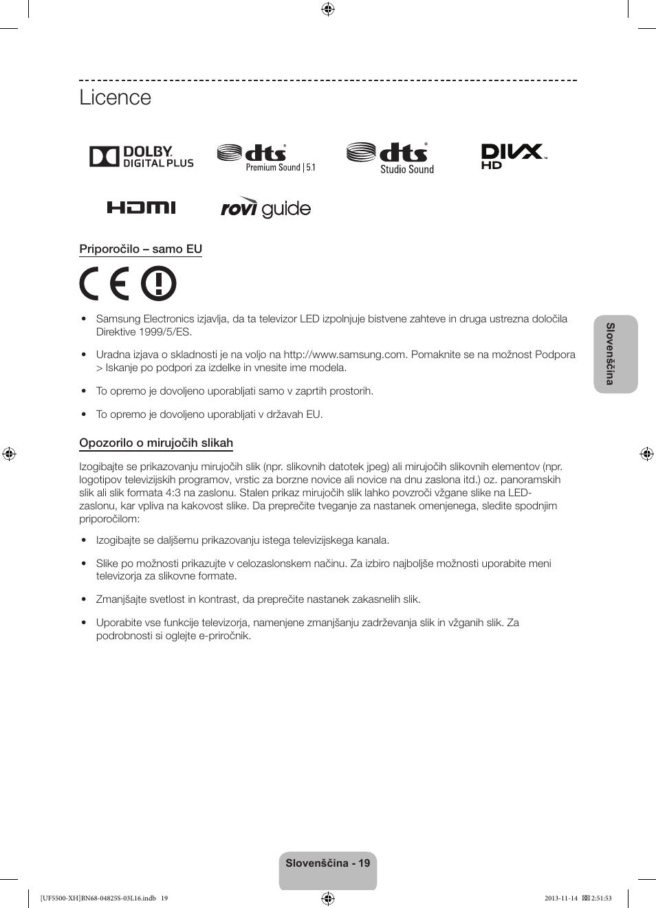 Licence | Samsung UE46F5500AW User Manual | Page 235 / 289