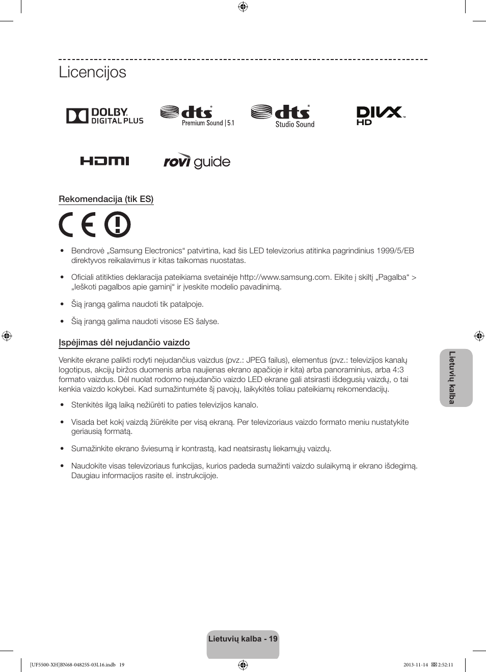 Licencijos | Samsung UE46F5500AW User Manual | Page 271 / 289