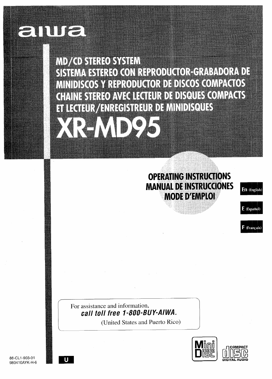 Aiwa XR-MD95 User Manual | 100 pages