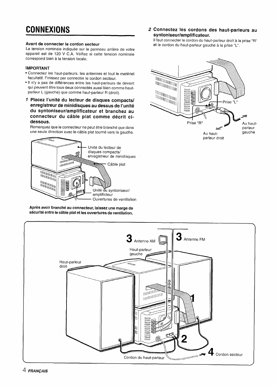 Connexions, Connexions q | Aiwa XR-MD95 User Manual | Page 68 / 100