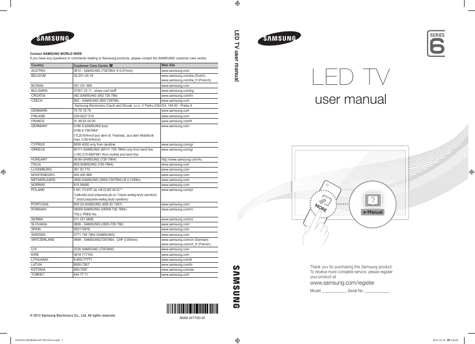 Samsung UE50F6670SS User Manual | 385 pages