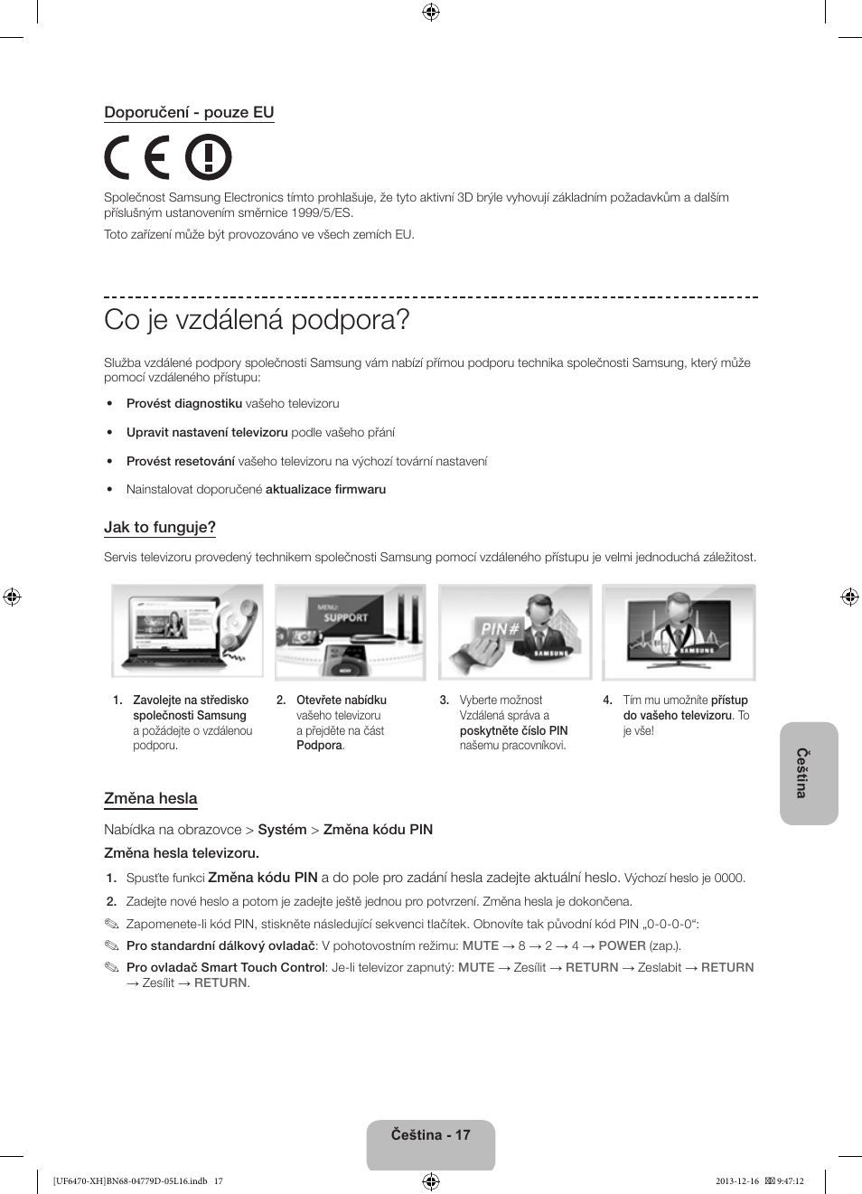 Co je vzdálená podpora | Samsung UE50F6670SS User Manual | Page 161 / 385